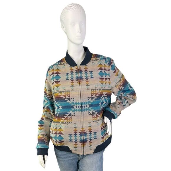 Pendleton Pilot Rock Jacquard Bomber Wool Zip Jacket $377 Size Large - Picture 8 of 16